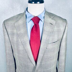 Lauren Ralph Lauren Blazer Mens 38R Gray Silk Wool Sport Coat Jacket Check